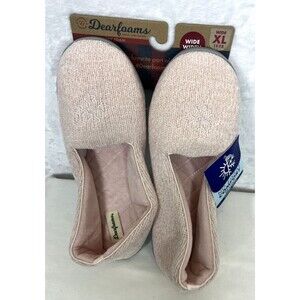 Dearforms Women's Slippers Memory Foam Pink Size XL 12-12 Wide NEW